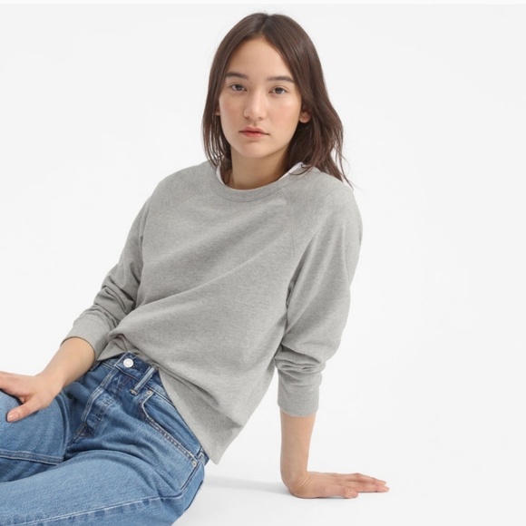 Everlane Tops - Everlane Lightweight French Terry Crew Grey XS
